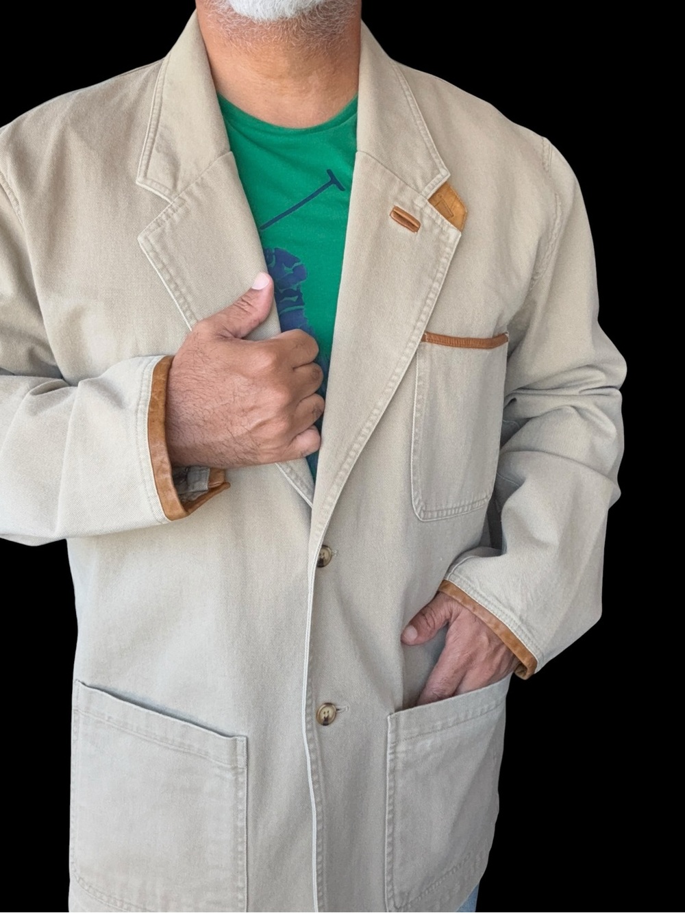 Vintage 90’s Orvis hunting blazer with leather trim and elbow patches Large